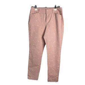 Old Navy Pixie High rise Pink Floral Jeans Skinny embroidered Daisies size 4
